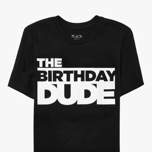 The Children's Place Black and White Birthday Dude Tee